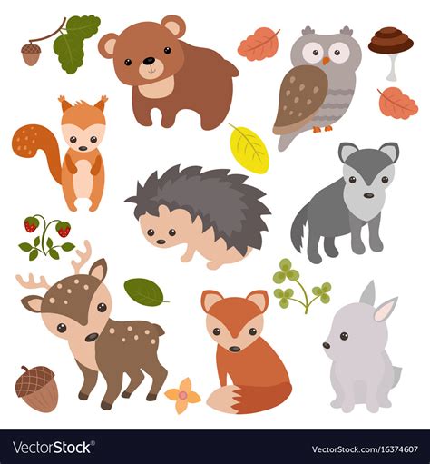 Forest animals animals Royalty Free Vector Image