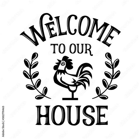 Welcome To Our House vector file. Welcome Home sign clip art. Isolated on transparent background ...