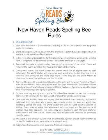 spelling-bee-rules-2015 by New Haven Reads - Issuu