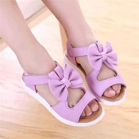 Summer Kids Children Sandals Fashion Bowknot Girls Flat Pricness Shoes girls sandals sandalia ...