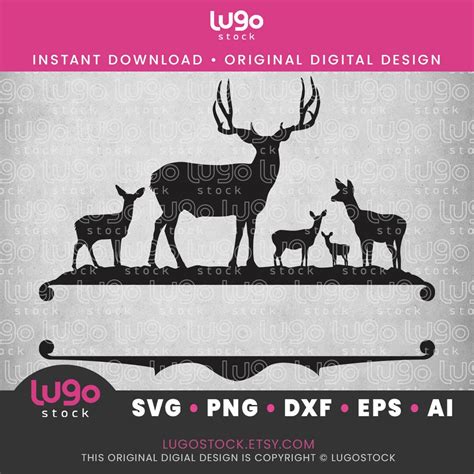 Mule Deer Buck Silhouette Vector Clipart INSTANT DIGITAL - Etsy