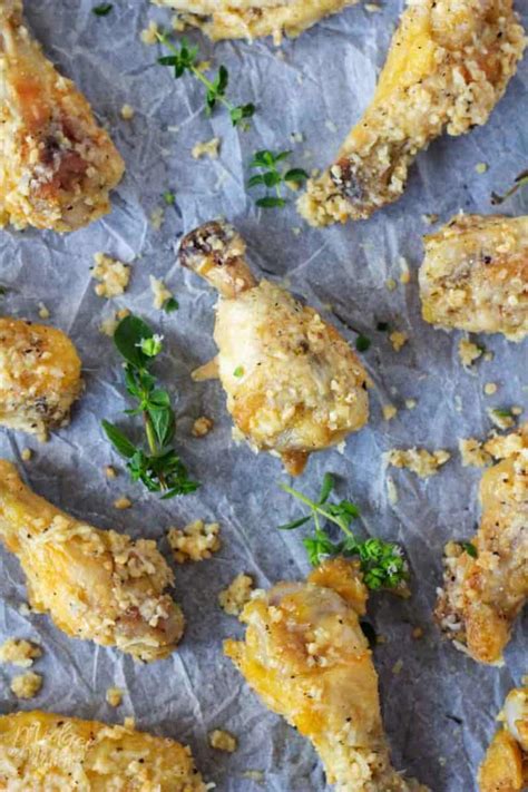 Baked Garlic Parmesan Chicken Wings • MidgetMomma