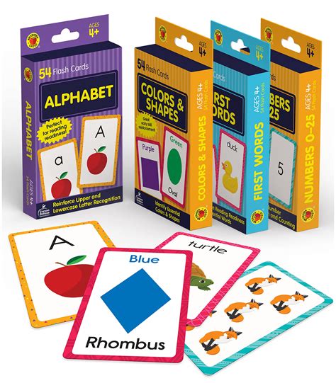 Buy Carson Dellosa 4-Pack Preschool Flash Cards, 216 Numbers, Words, Colors, Shapes, and ...