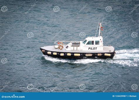 Harbor pilot boat stock image. Image of transporting - 124439987