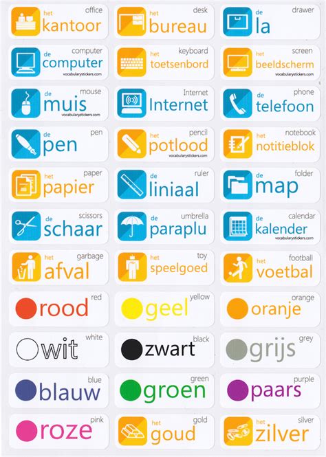 Dutch Language Stickers – VocabularyStickers™