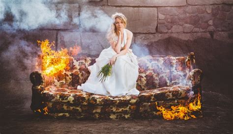 Photographer Burns Couch, with a Bride on It, Bringing Attention to Divorce | Fstoppers