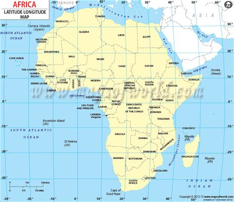 Africa Latitude and Longitude Map | Map, Africa, African map