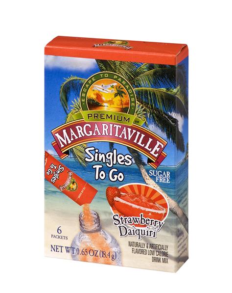 Margaritaville Singles To Go Water Drink Mix - Pina Colada Flavored, Non-Alcoholic Powder Sticks ...