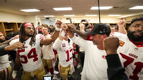 49ers Celebrate Postgame Following 30-7 Win Over Steelers