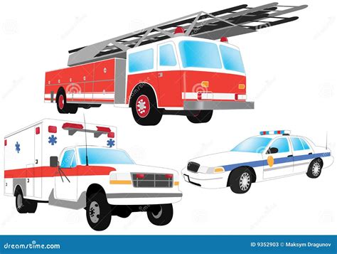 Emergency Vehicles Cartoon Vector | CartoonDealer.com #9352903