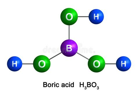 Formula of Boric Acid with Molecular Model Stock Vector - Illustration ...