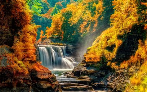 Autumn Waterfall Free Wallpaper - WallpaperSafari