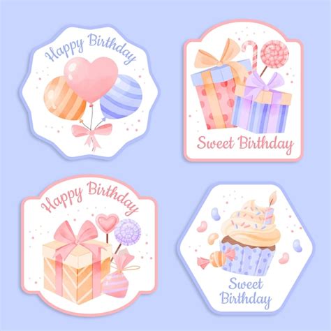 Free Vector | Birthday badges template design