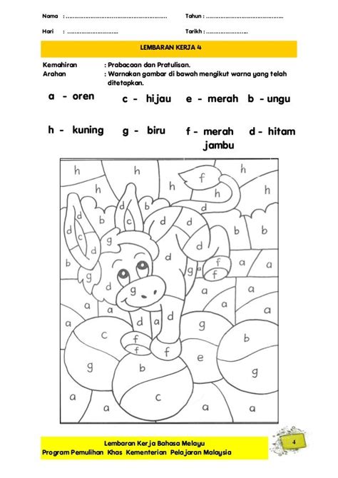 Mewarna Huruf Dan Nombor Latihan Matematik Mengenal Masa Dan Waktu ...