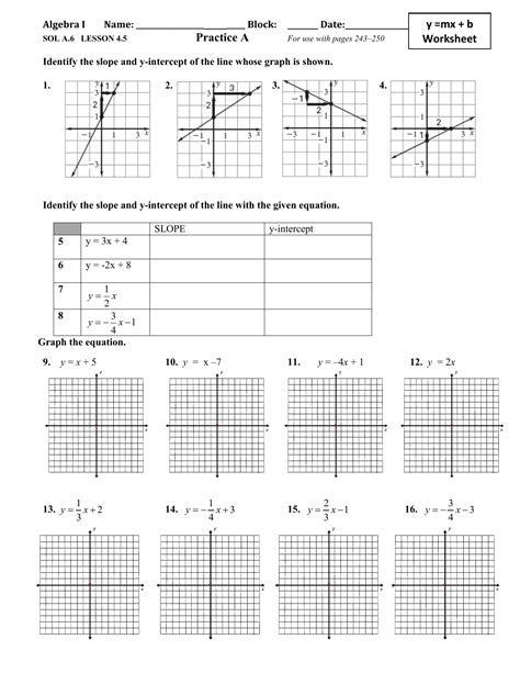 Writing Equations From A Table Worksheet Y Mx B Answer Key - Tessshebaylo