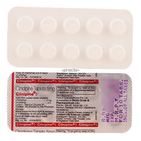 Cilnidipine 5 MG Tablet - Uses, Dosage, Side Effects, Price ...