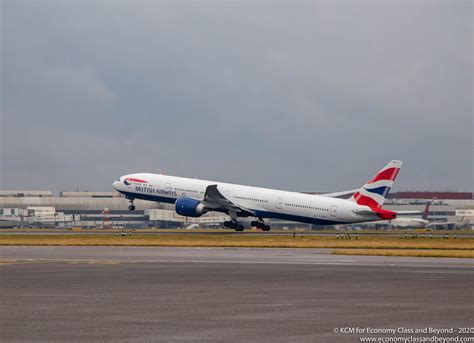 British Airways Boeing 777-300ER taking off from London Heathrow - Image, Economy Class and ...