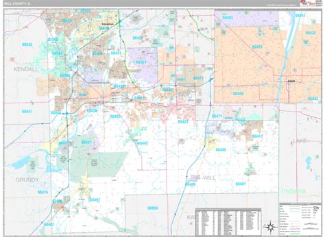 Will County, IL Wall Map Premium Style by MarketMAPS - MapSales