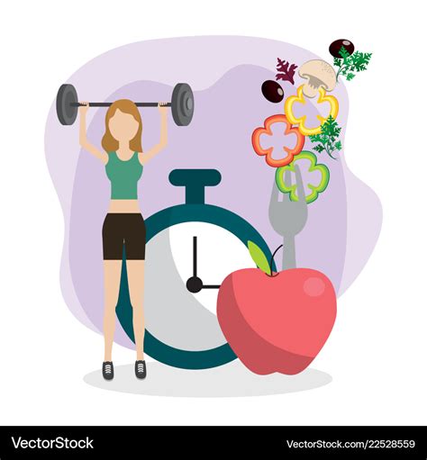 Health fitness cartoon Royalty Free Vector Image