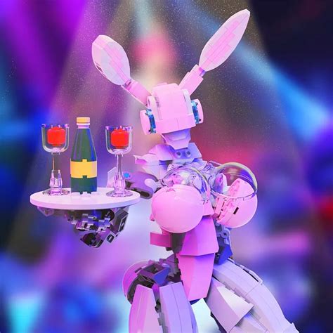 BuildMoc Robot Bunny Girl Angel Figures Building Blocks Set Mecha Female Wing Birdy Rabbit ...