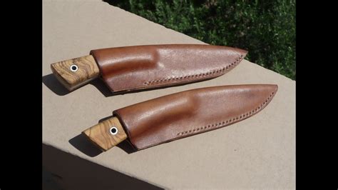 making leather knife sheath - YouTube