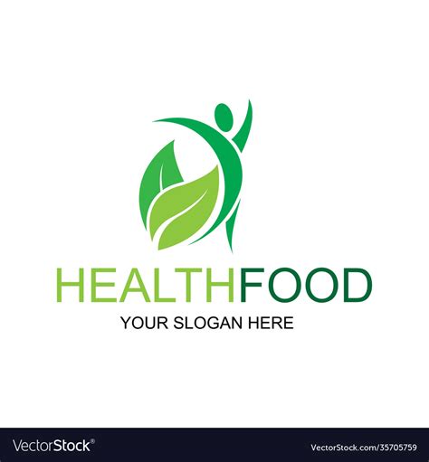 Healthy food logo design icon Royalty Free Vector Image