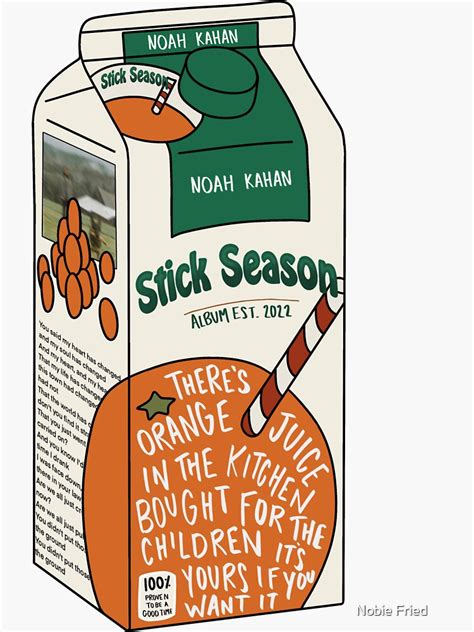 "Noah Kahan - Orange Juice" Sticker for Sale by nobiefried | Redbubble