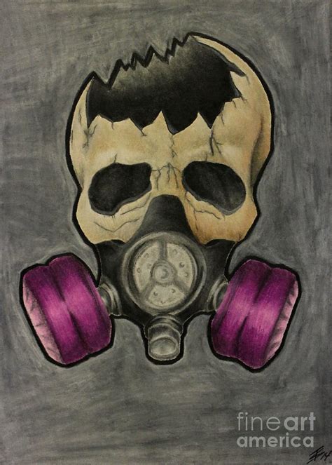 Gas Mask Skull Drawing by Tyler Schetlin