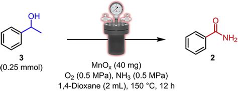 Scheme 2. Synthesis of benzamide from 1-phenylethanol under MnO x ...