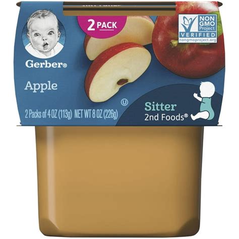 (Pack of 16) Gerber 2nd Foods Apple Baby Food, 4 oz Tubs - Walmart.com - Walmart.com