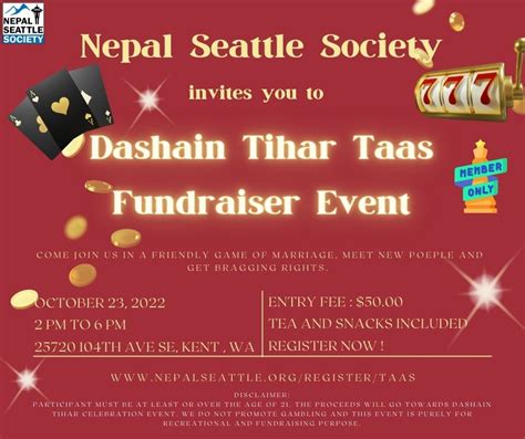 Dashain Tihar Taas Event – Nepal Seattle Society