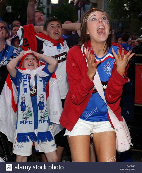 Female rangers football fans in hi-res stock photography and images - Alamy