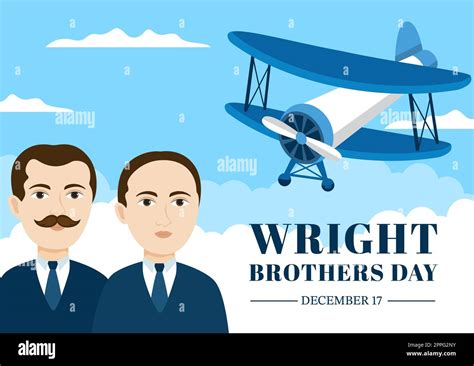 Wright Brothers Day on December 17th Template Hand Drawn Cartoon ...