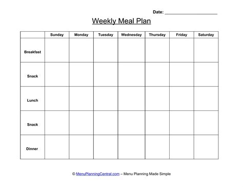 Blank Menu Planner | Fill Out and Print PDFs