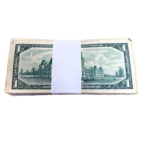 1967 (1867-) Bank of Canada $1 Dollar Centennial of Canadian Confederation Serial Notes 100ct ...