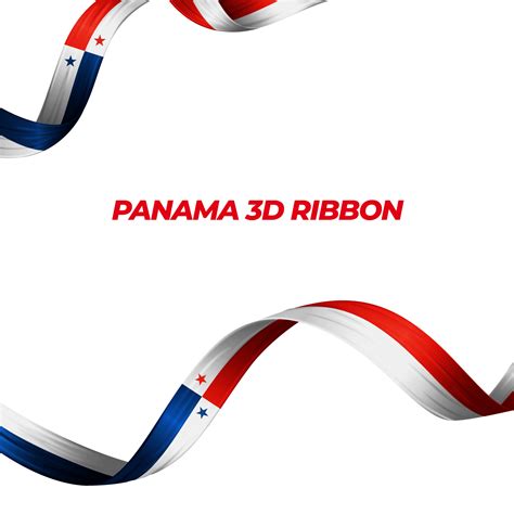 Ribbon with panama flag color 3d 21001397 PNG