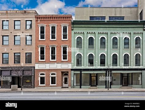 A photo of a typical small town main street in the United States of ...