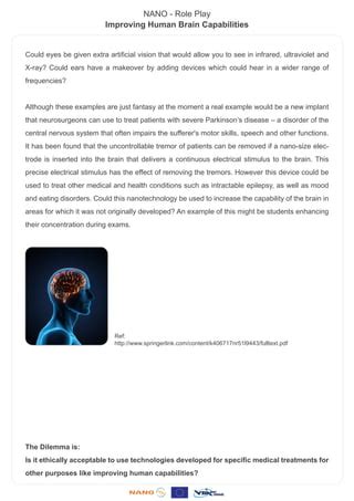 Role play - Super human brain - Nanotechnology | PDF | Free Download