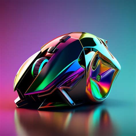 Premium Photo | 3d render of realistic futuristic colorful gaming mouse