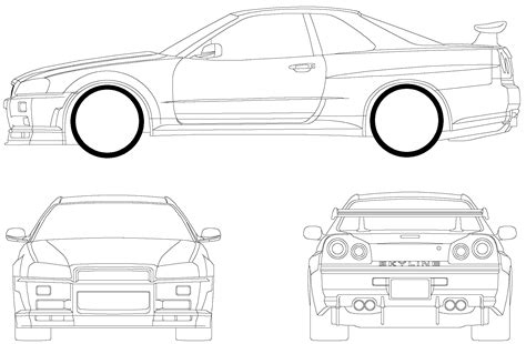 Nissan skyline r33 blueprint