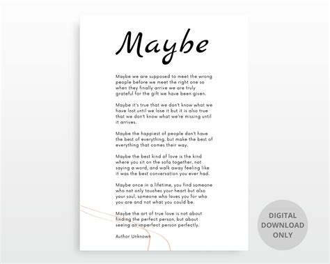 Maybe Poem Wedding Gift Lovers Poem Love Poem Soulmate - Etsy Sweden