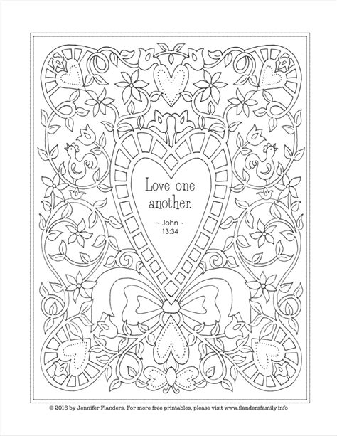 Love One Another Coloring Page - Flanders Family Homelife