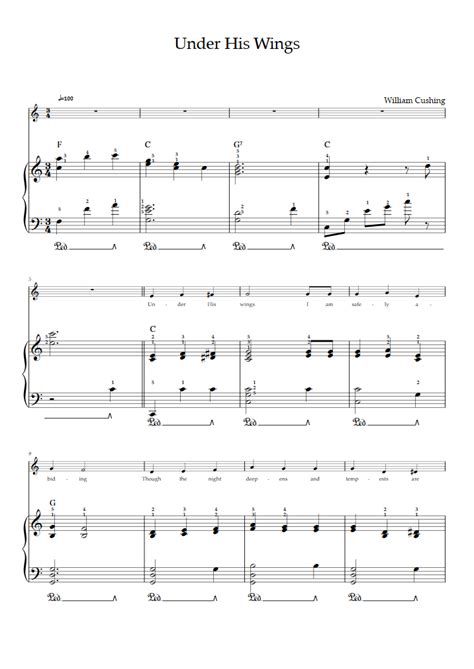 Under His Wings (William Cushing) - Piano Sheet Music