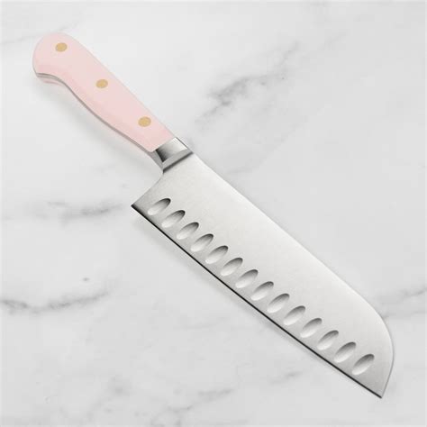 Wusthof Classic Santoku Knife - 7" Pink Himalayan Salt - Hollow Edge – Cutlery and More