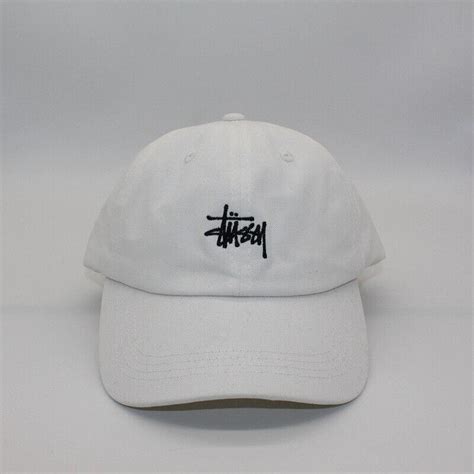 Stussy White Cap/Dad Hat Clean White Colourway Brand... - Depop