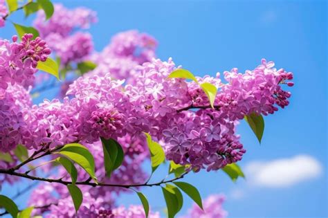 Premium Photo | Lilac under blue sky