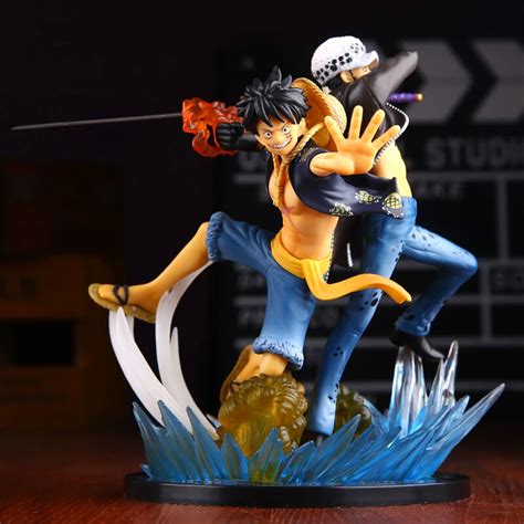 Anime one piece figure Luffy Law 5th anniversery action figure 16cm Luffy Trafalgar Law figurine ...