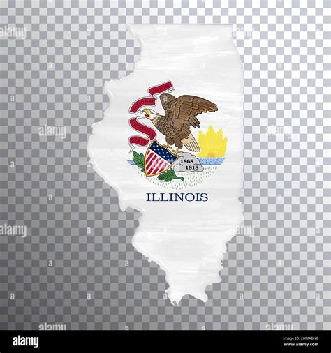 Illinois flag and map, transparent background, Clipping path Stock Photo - Alamy