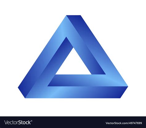 Impossible triangle eternal figure penrose Vector Image