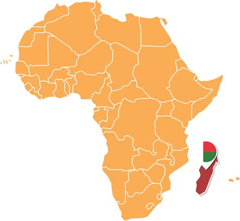 Madagascar map in Africa, Icons showing Madagascar location and flags. 23639655 PNG